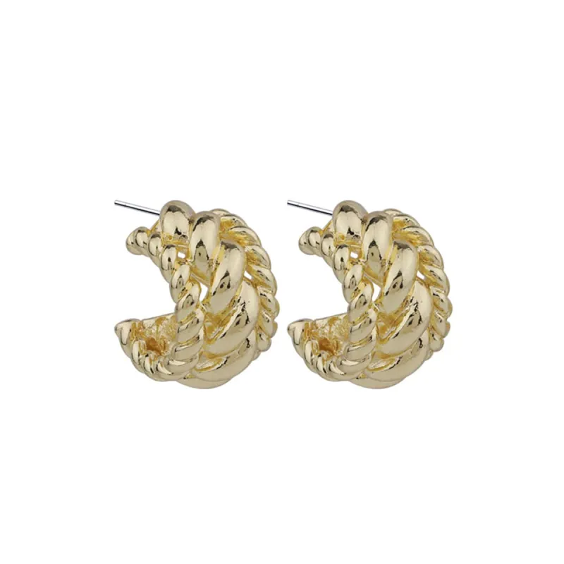Goldtone Rope Twist Half-Hoop Earrings made by Zulily