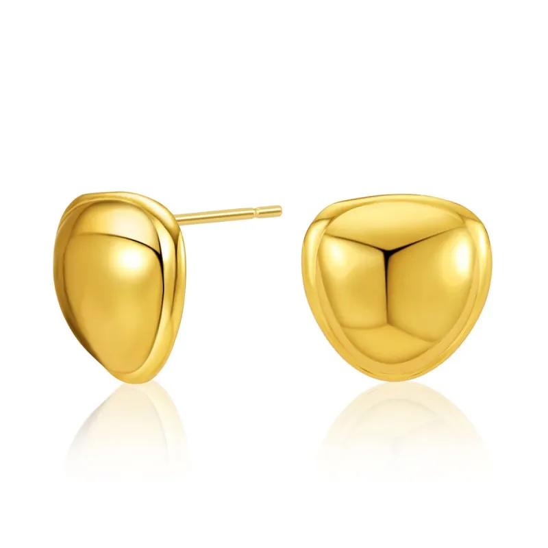 Goldtone Rounded Stud Earrings made by Zulily