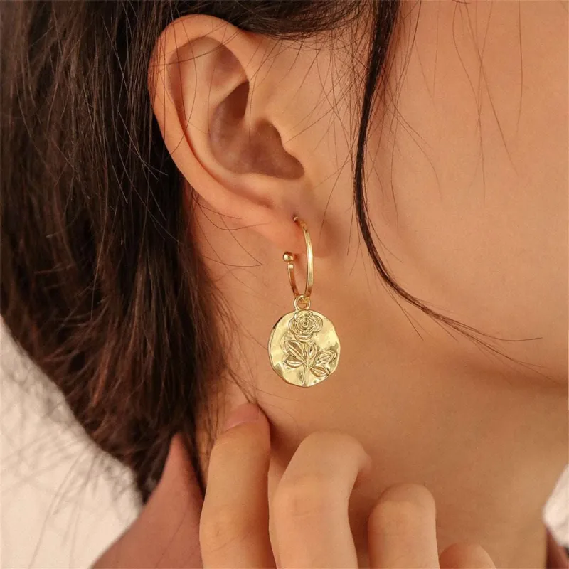 Goldtone Rose Drop Earrings made by Zulily
