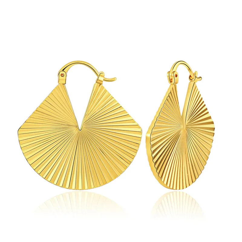 Goldtone Stripe Fan Drop Earrings made by Zulily