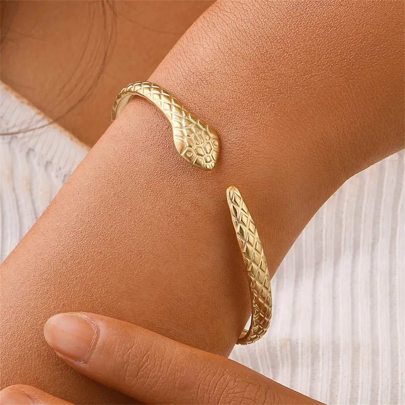 Goldtone Snake Cuff made by Zulily