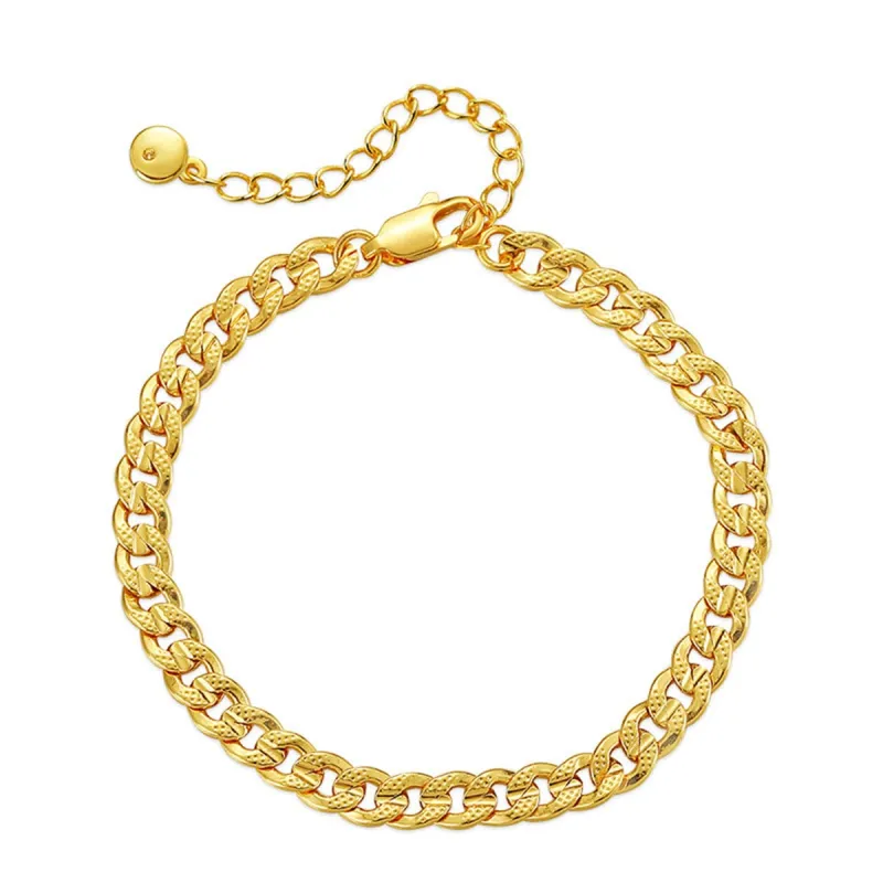 Goldtone Textured Curb Chain Bracelet made by Zulily