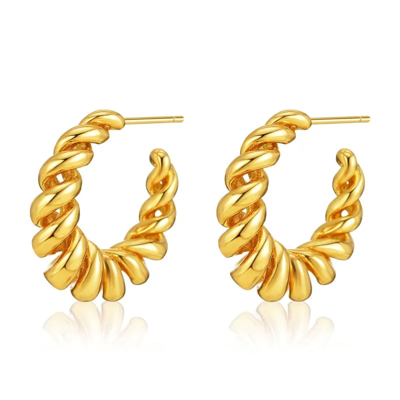 Goldtone Spiral Hoop Earrings made by Zulily