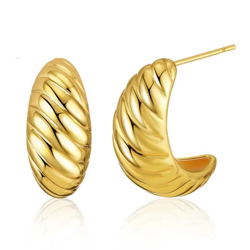 Goldtone Twisted Huggie Earrings made by Zulily