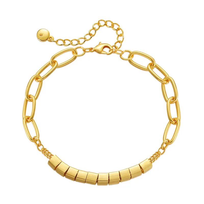 Goldtone Tube & Cable Chain Bracelet made by Zulily