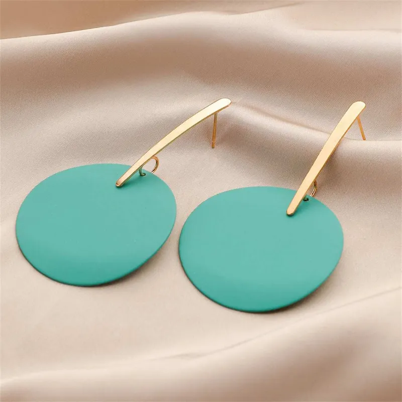 Green Acrylic & Goldtone Round Drop Earrings made by Zulily