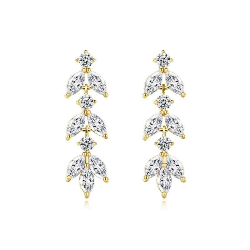 Marquise Crystal & Cubic Zirconia Leaves Drop Earrings made by Zulily