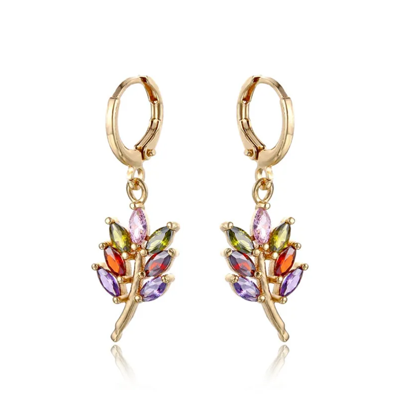 Multicolor Crystal & Goldtone Salix Leaf Drop Earrings made by Zulily