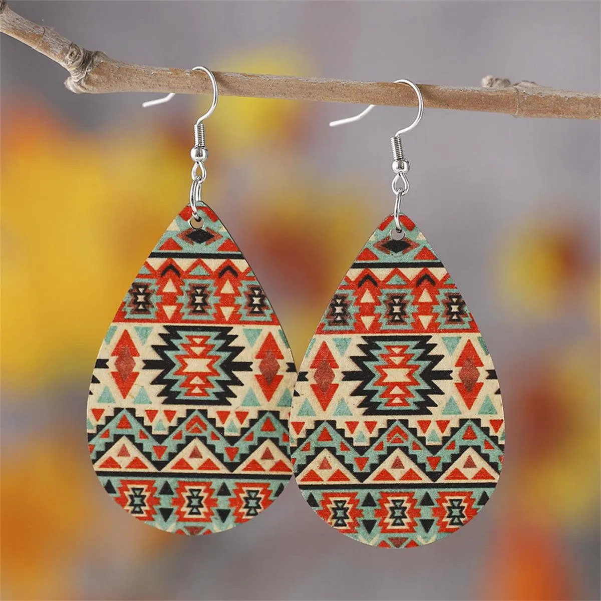 Orange & Beige Geometric Drop Earrings sold by Zulily