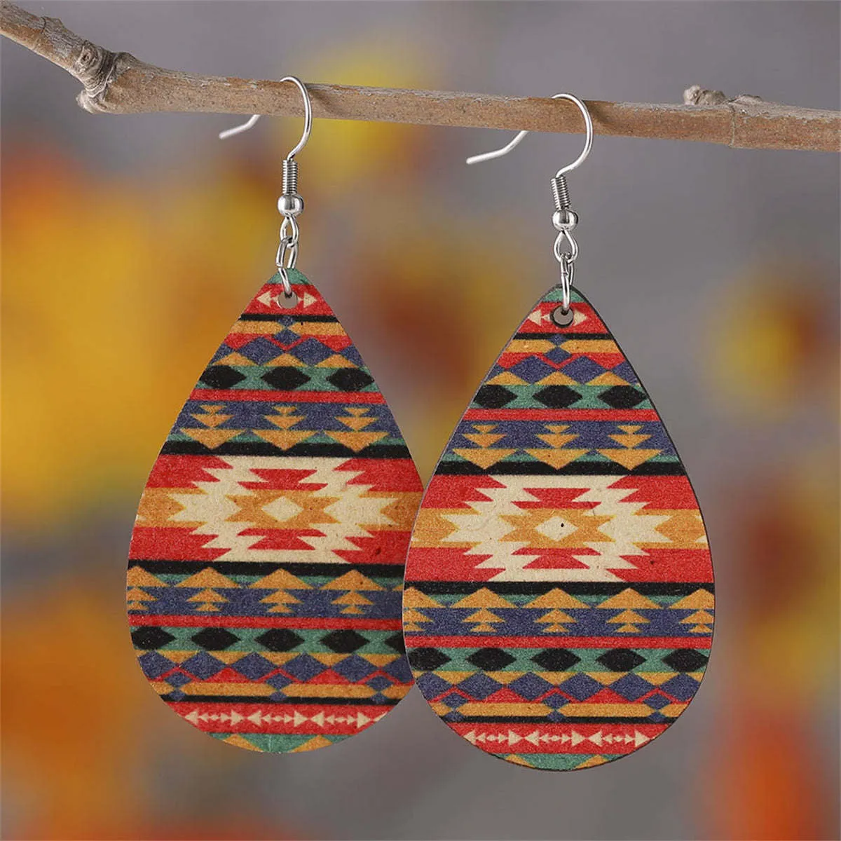 Orange & Teal Geometric Drop Earrings sold by Zulily