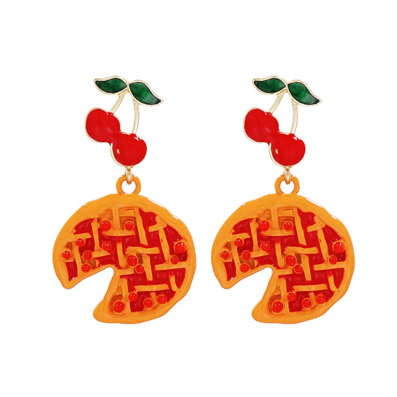 Orange Enamel & Resin Tiered Cherry Pomegranate Drop Earrings made by Zulily