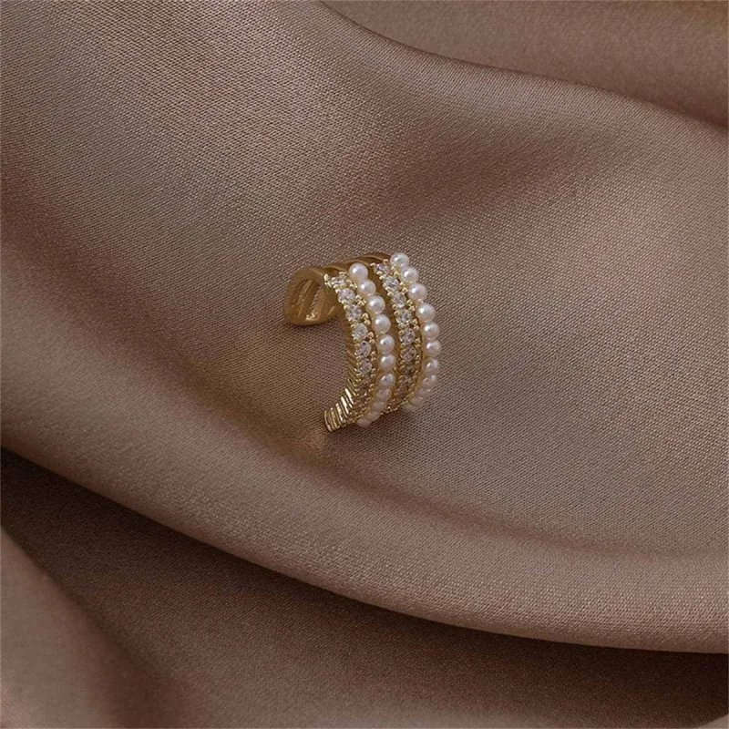Pearl & Cubic Zirconia Ear Cuffs made by Zulily