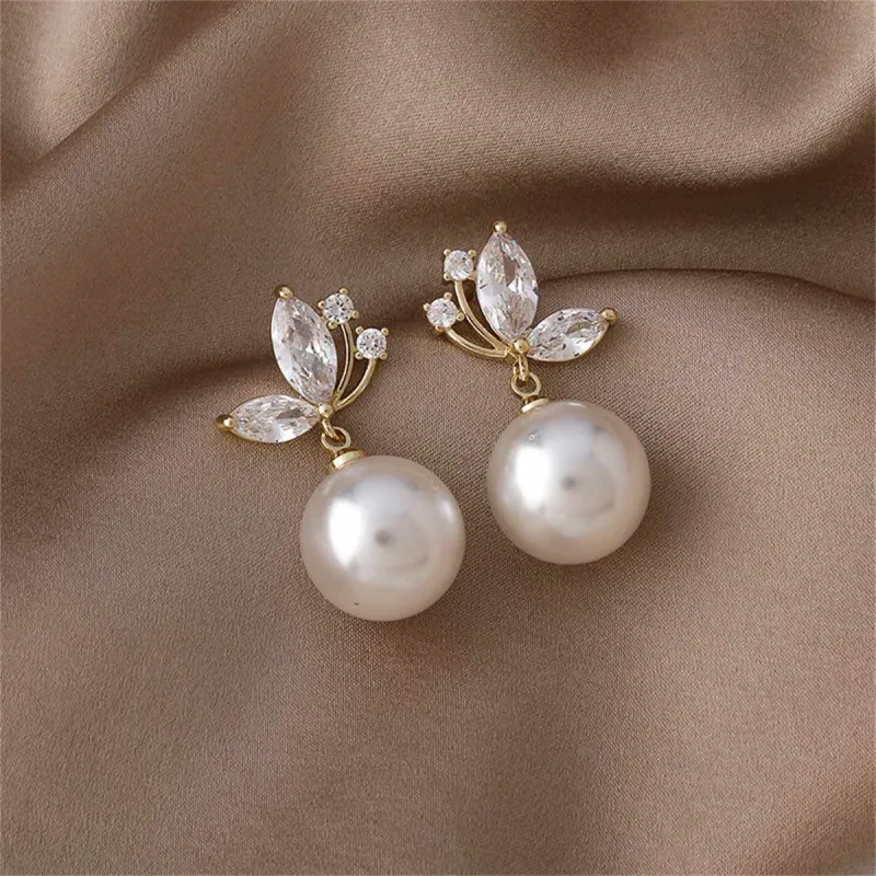 Pearl & Cubic Zirconia Butterfly Drop Earrings made by Zulily