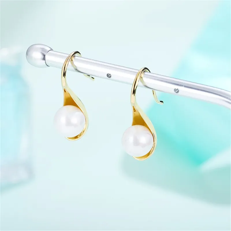 Pearl & Goldtone Drop Earrings made by Zulily