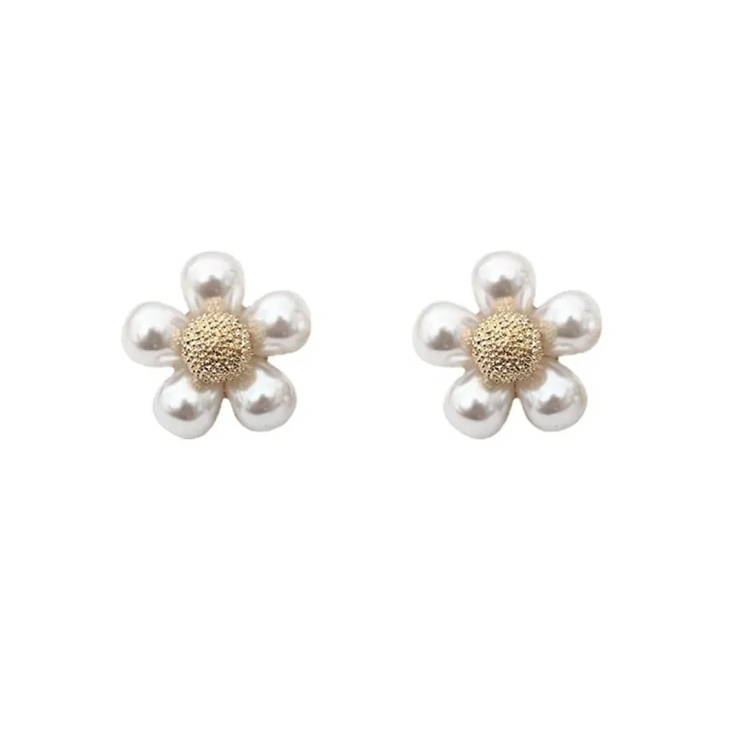 Pearl & Goldtone Flower Stud Earrings made by Zulily