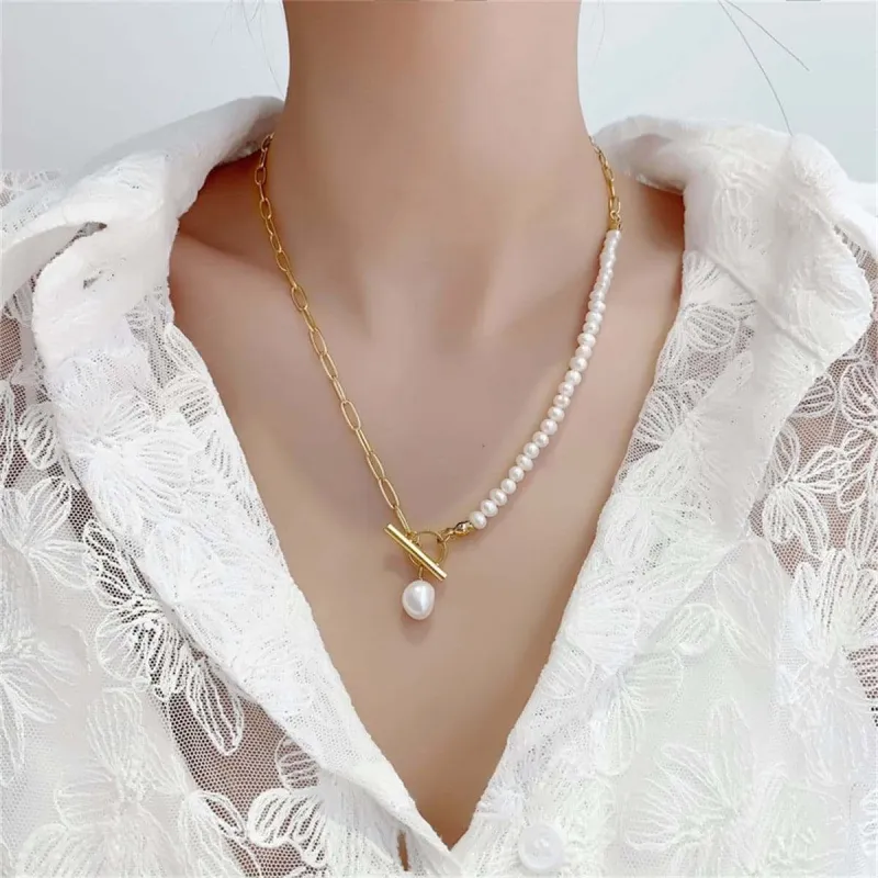 Pearl & Goldtone Paperclip-Chain Lariat Necklace made by Zulily