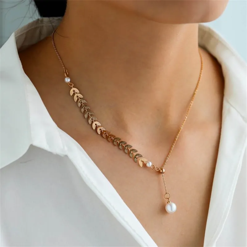 Pearl & Goldtone Wheat Lariat Necklace made by Zulily