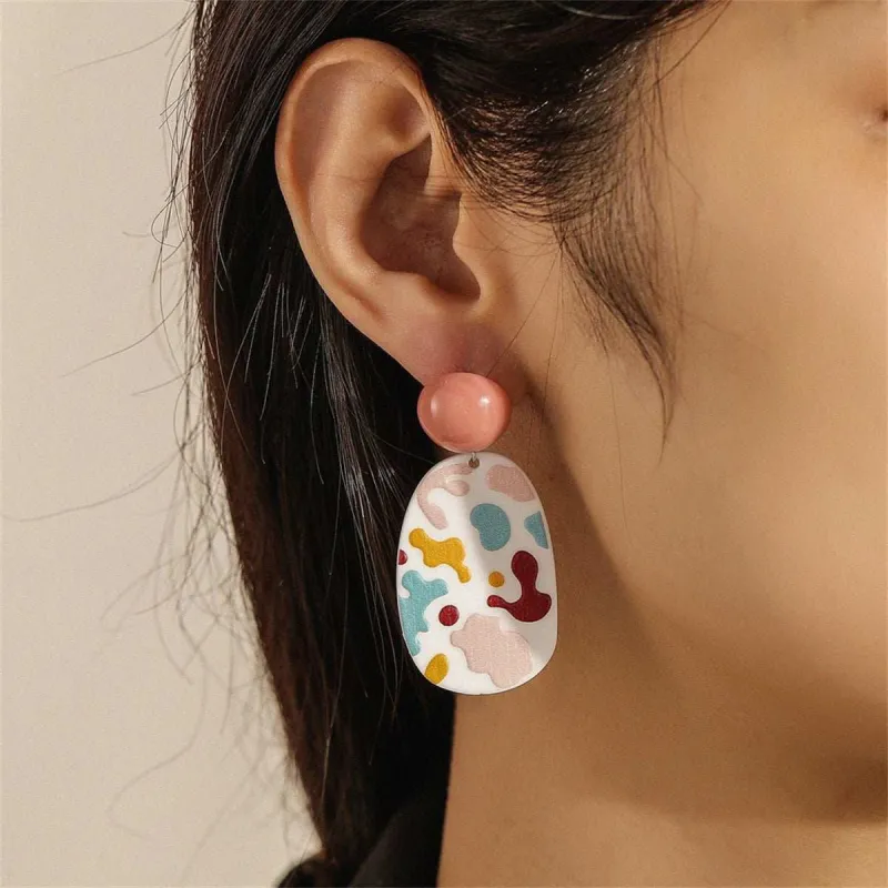 Pink & Red Oval Drop Earrings made by Zulily