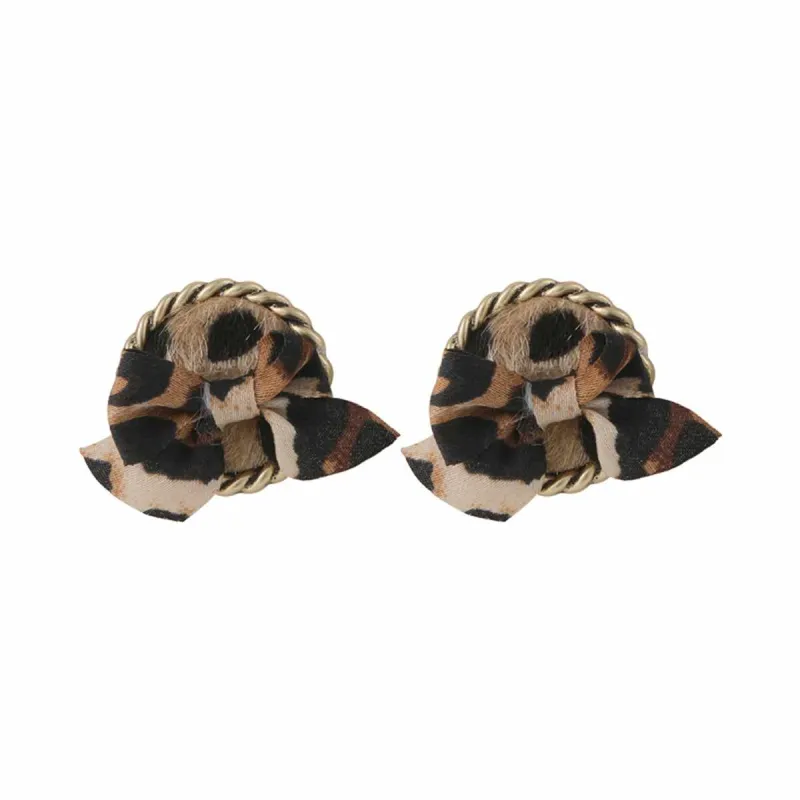 Polystyrene & Silk Goldtone Leopard Print Round Stud Earrings made by Zulily