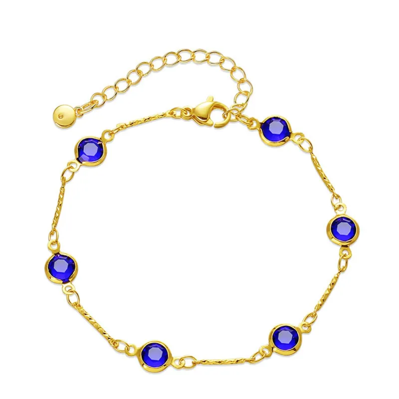 Purple Crystal & Goldtone Station Bracelet made by Zulily