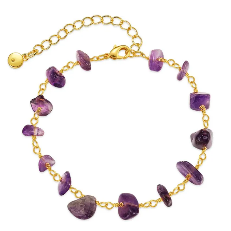 Purple Resin & Goldtone Bracelet made by Zulily
