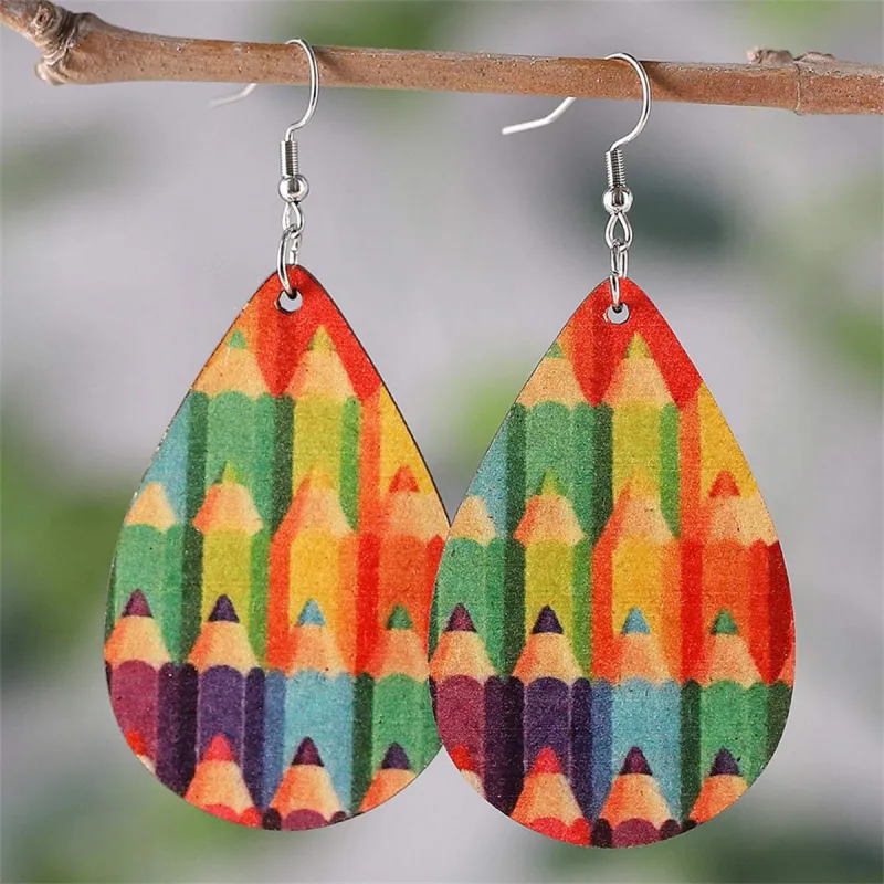Red & Blue Pencil Teardrop Earrings made by Zulily