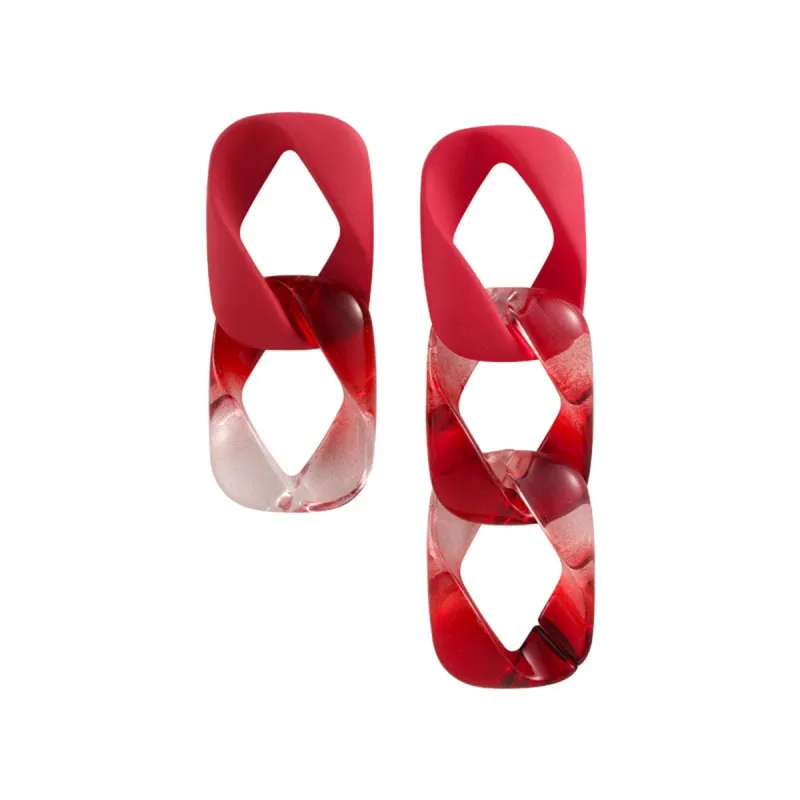 Red & White Mismatch Chain Drop Earrings made by Zulily