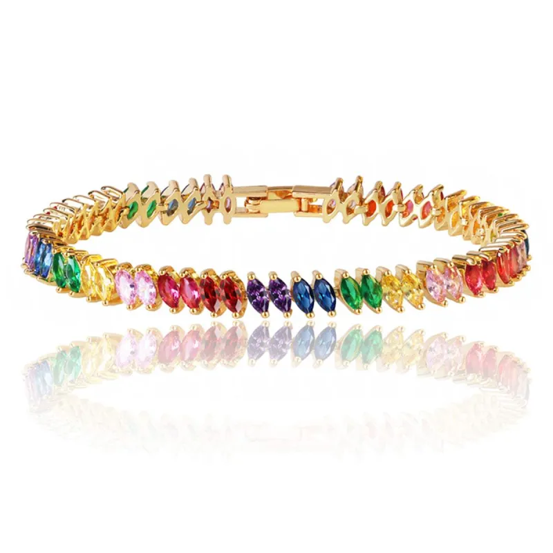 Red & Purple Multicolor Crystal Pear Bracelet made by Zulily