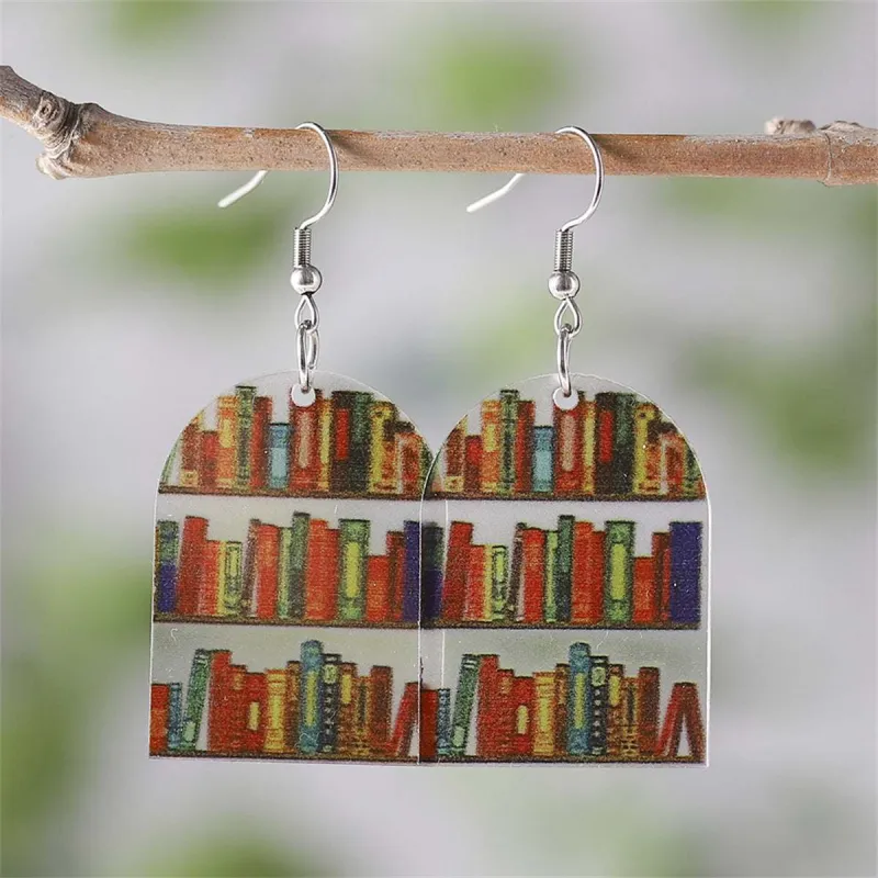 Red & Yellow Bookcase Drop Earrings made by Zulily