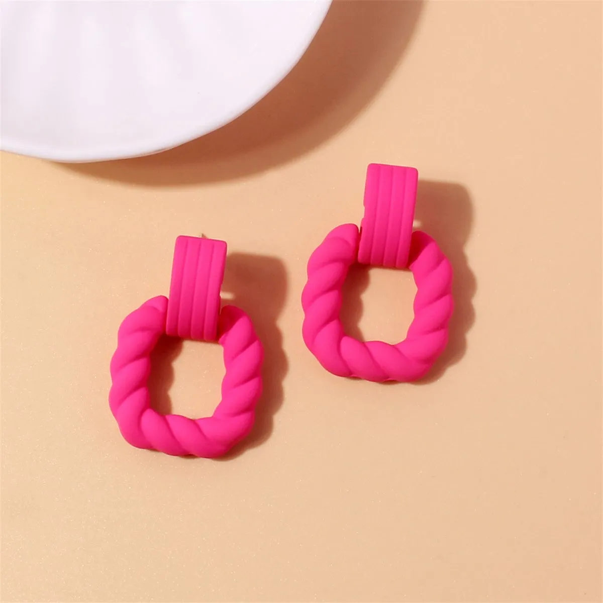 Rose Resin & Silvertone Twine Square Drop Earrings sold by Zulily