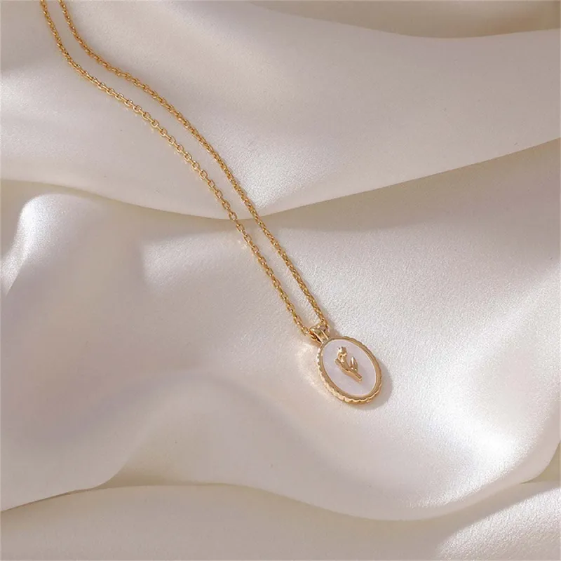 Shell & Goldtone Rose Oval Pendant Necklace made by Zulily