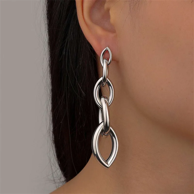 Silvertone Chain Drop Earrings made by Zulily