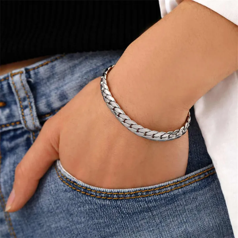 Silvertone Curb Chain Bracelet made by Zulily