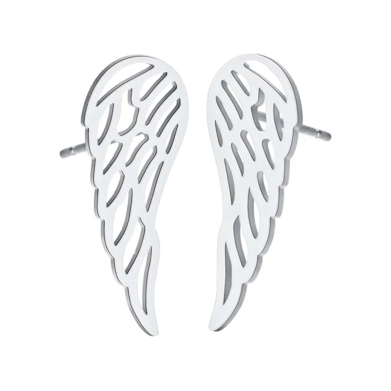 Silvertone Openwork Wing Stud Earrings made by Zulily