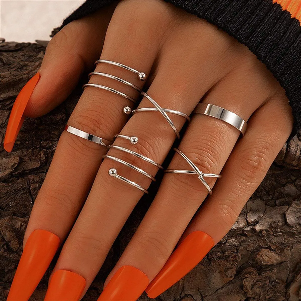 Silvertone Simplicity Stackable Ring Set sold by Zulily