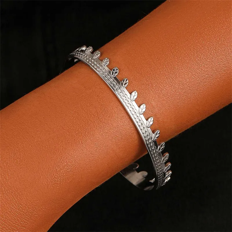 Stainless Steel Leaves Twine Cuff made by Zulily