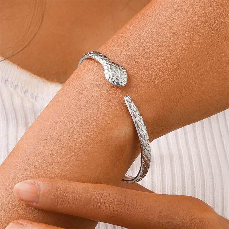 Stainless Steel Snake Cuff made by Zulily