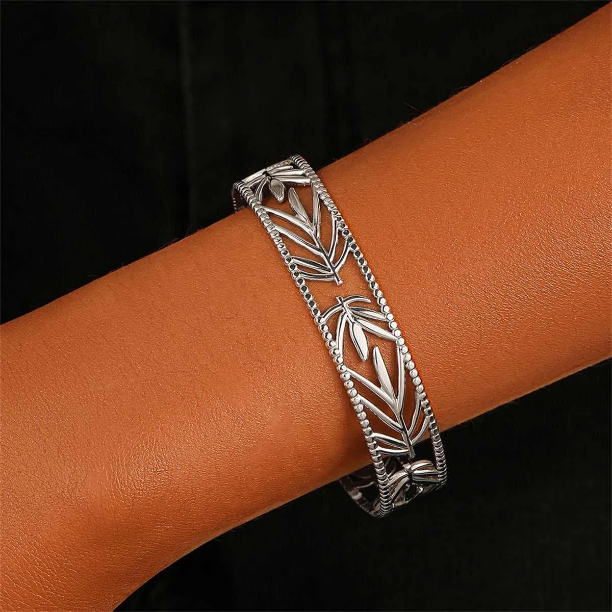 Stainless Steel Botanical Cuff sold by Zulily