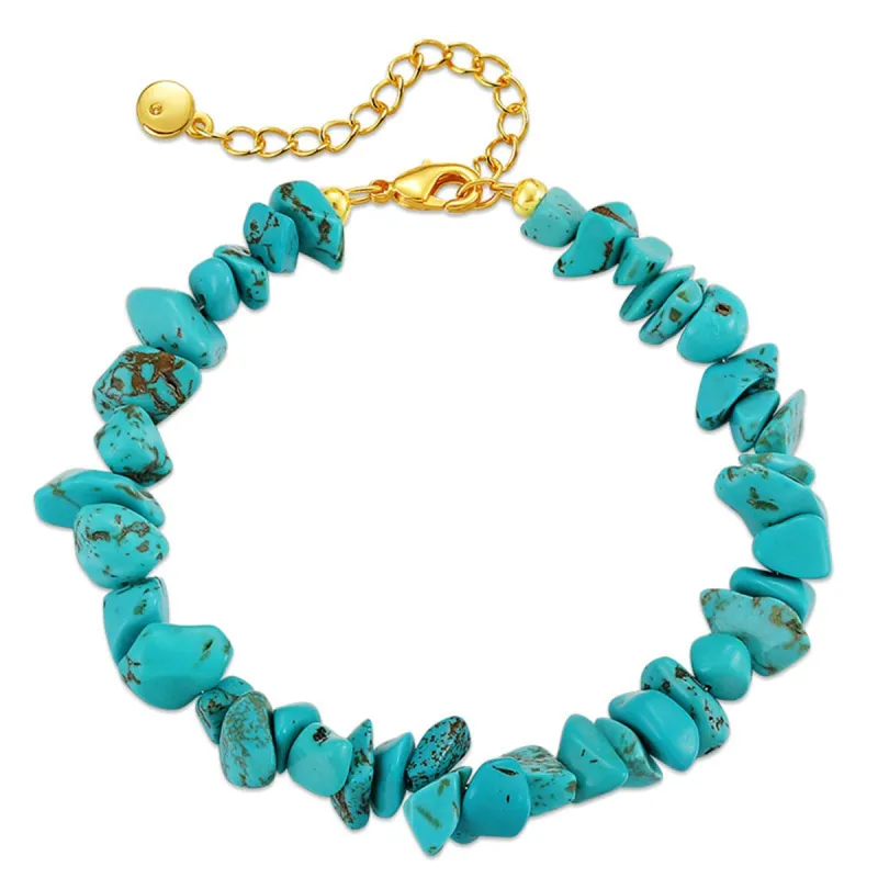 Turquoise Stone Chip Beaded Bracelet made by Zulily