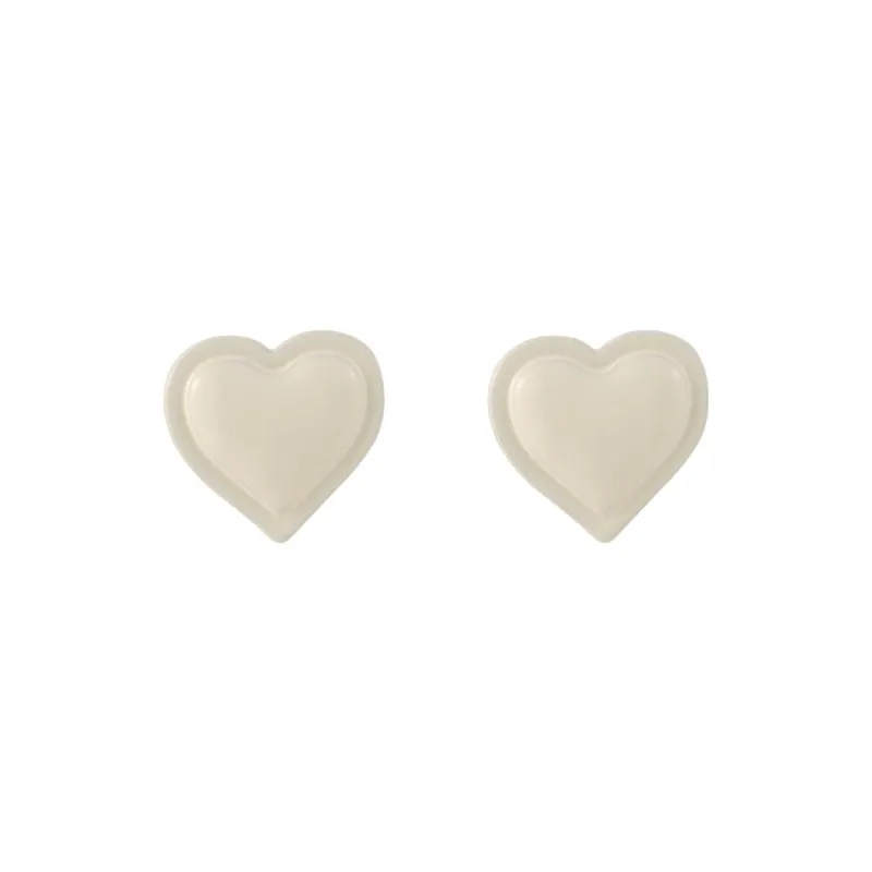 White Heart Stud Earrings made by Zulily