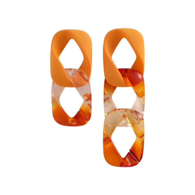 Yellow & Orange Mismatch Chain Drop Earrings made by Zulily