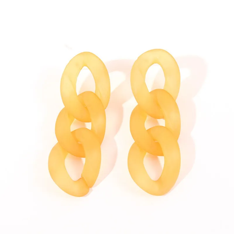 Yellow Resin & Silvertone Curb Chain Drop Earrings made by Zulily