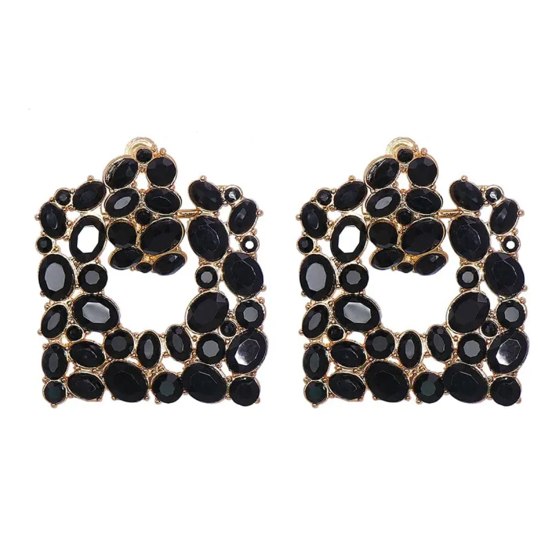 Black Crystal & Cubic Zirconia Goldtone Drop Earrings made by Zulily