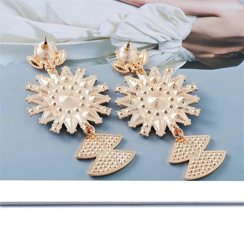 Black Crystal & Cubic Zirconia Goldtone Sunflower Drop Earrings made by Zulily