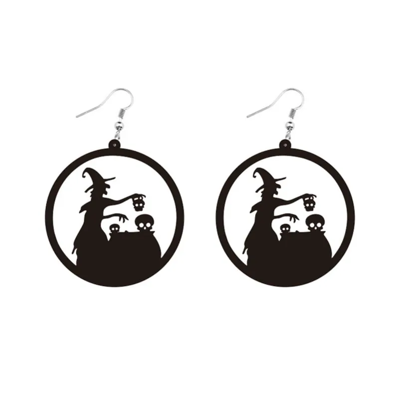 Black Acrylic Witch Silhouette Drop Earrings made by Zulily