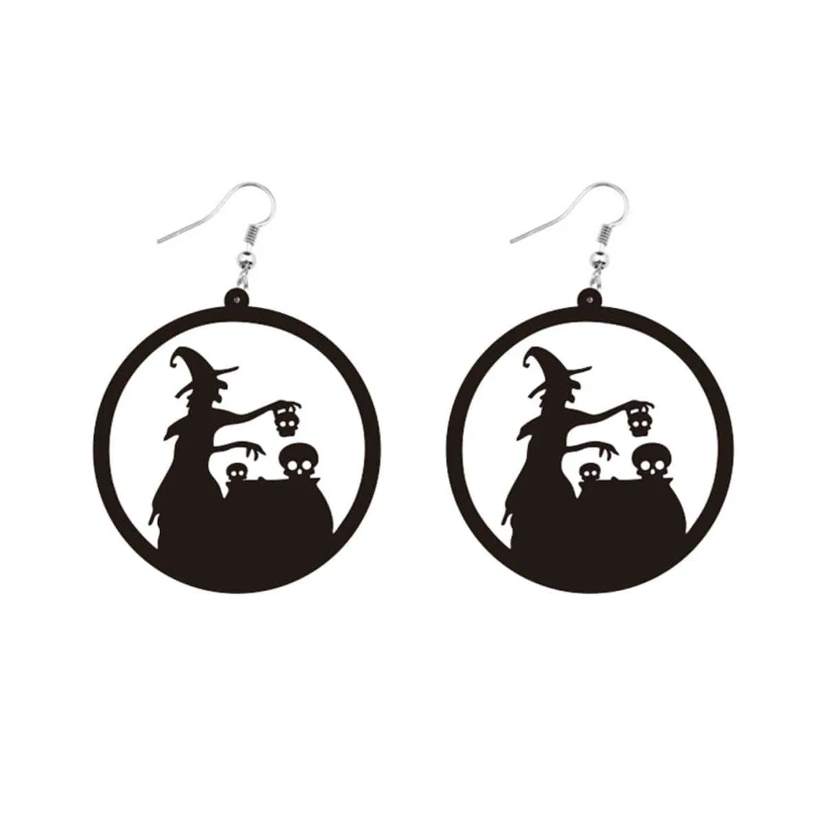 Black Acrylic Witch Silhouette Drop Earrings sold by Zulily