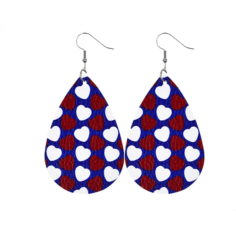 Blue & White Polystyrene Heart Teardrop Drop Earrings made by Zulily
