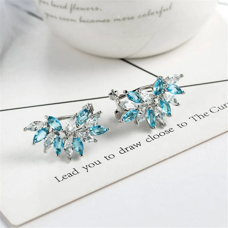 Blue & White Crystal Wing Marquise-Cut Stud Earrings made by Zulily