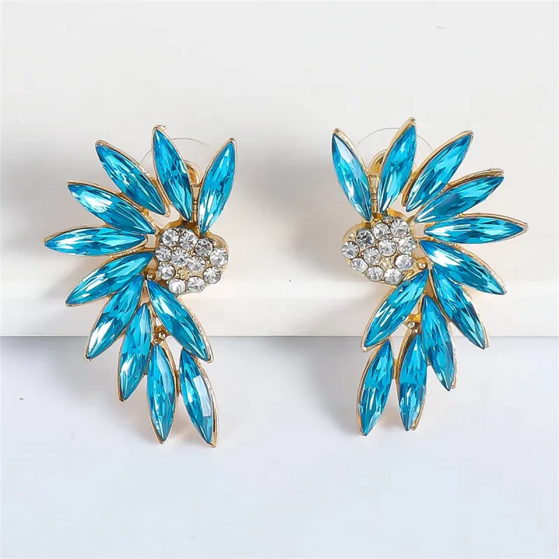 Blue & Cubic Zirconia Wing Drop Earrings made by Zulily