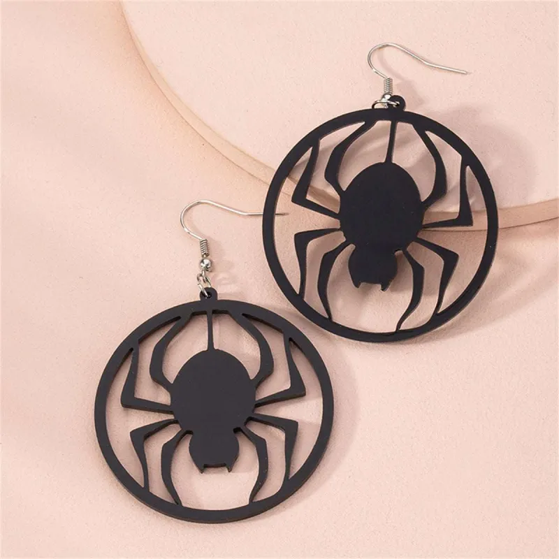 Black Acrylic Spider Silhouette Drop Earrings made by Zulily